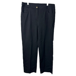 ST. JOHN SZ 14 GOLD LABEL BLACK STRETCH SILKY PONTE KNIT 5 POCKET STYLE PANT D41